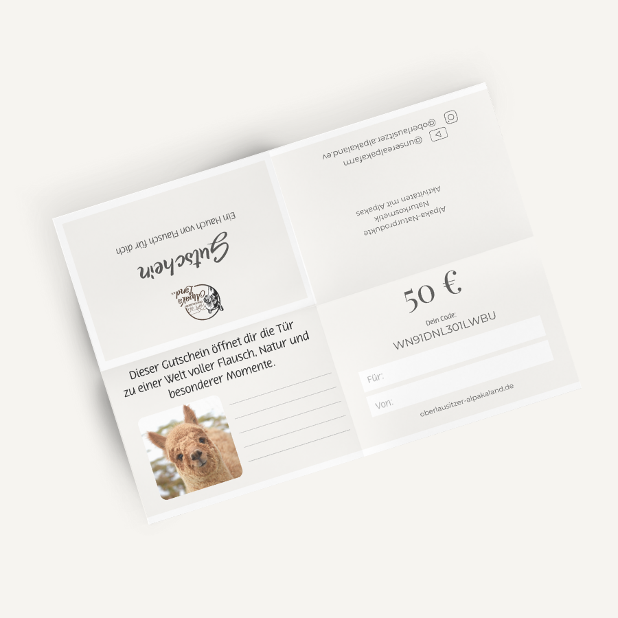 Digital Oberlausitzer Alpakaland voucher