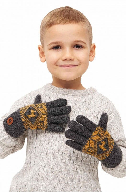 Alpaka Fingerhandschuhe ANDEN ROCA (4-12 Jahre) Kinderhandschuhe