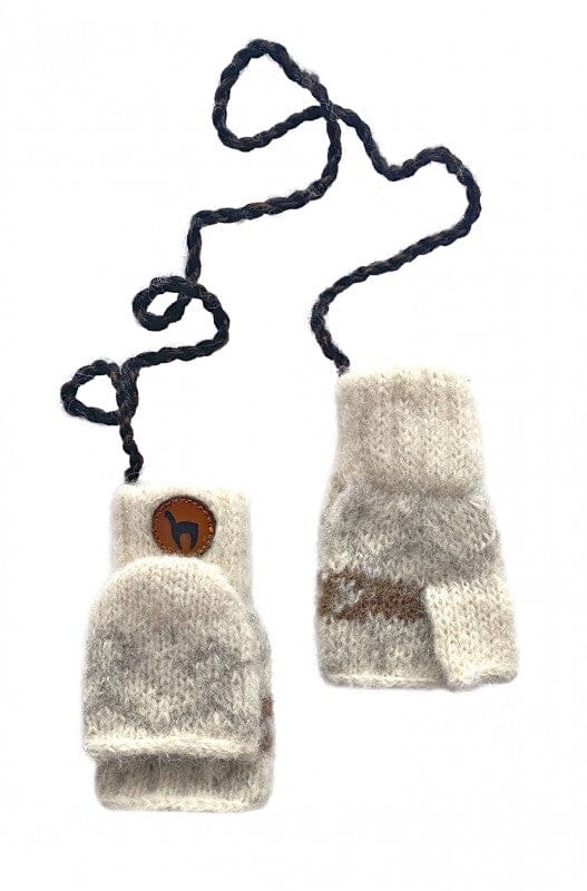 Alpaka Känguru-Handschuhe NATURA (1-12 Jahre) Kinderhandschuhe 1-2 Jahre Weiß