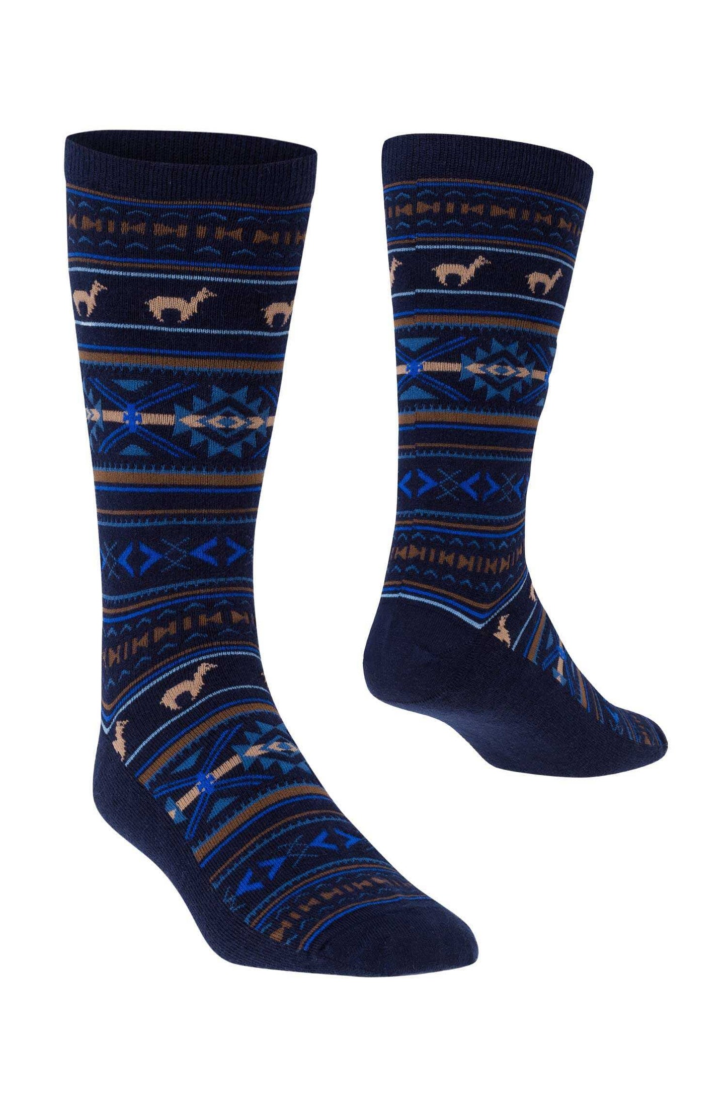 Alpaka Premium Socken JACQUARD Marine-Royal 36-38