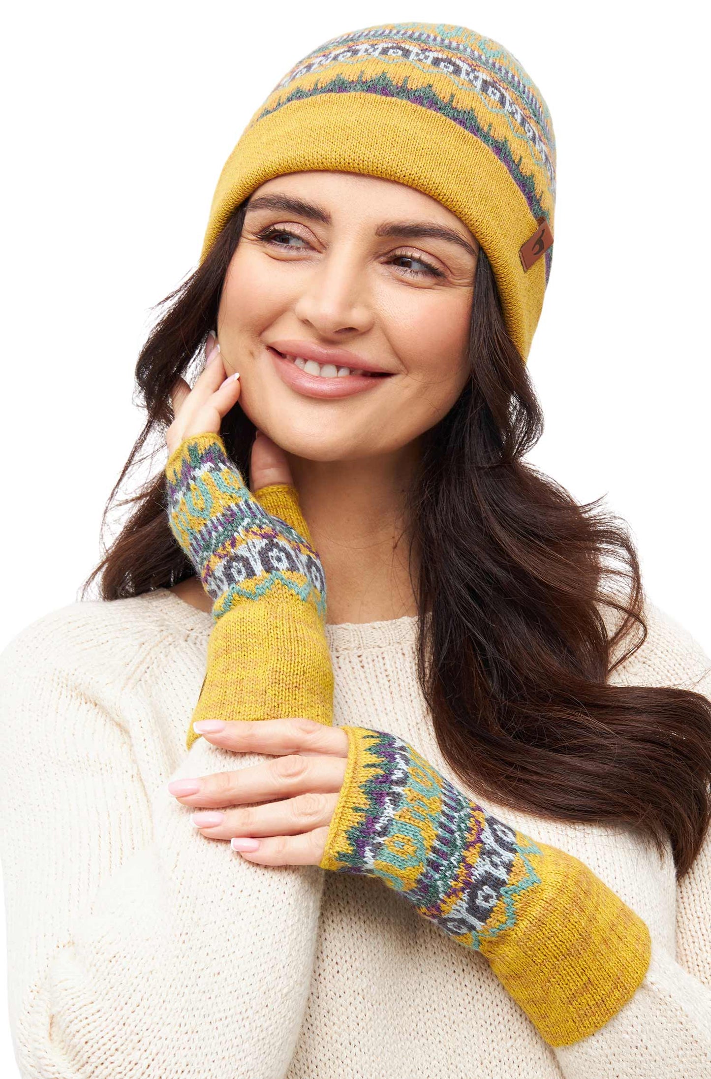 Alpaka Pulswärmer 'Colores Anden' mit Daumenloch