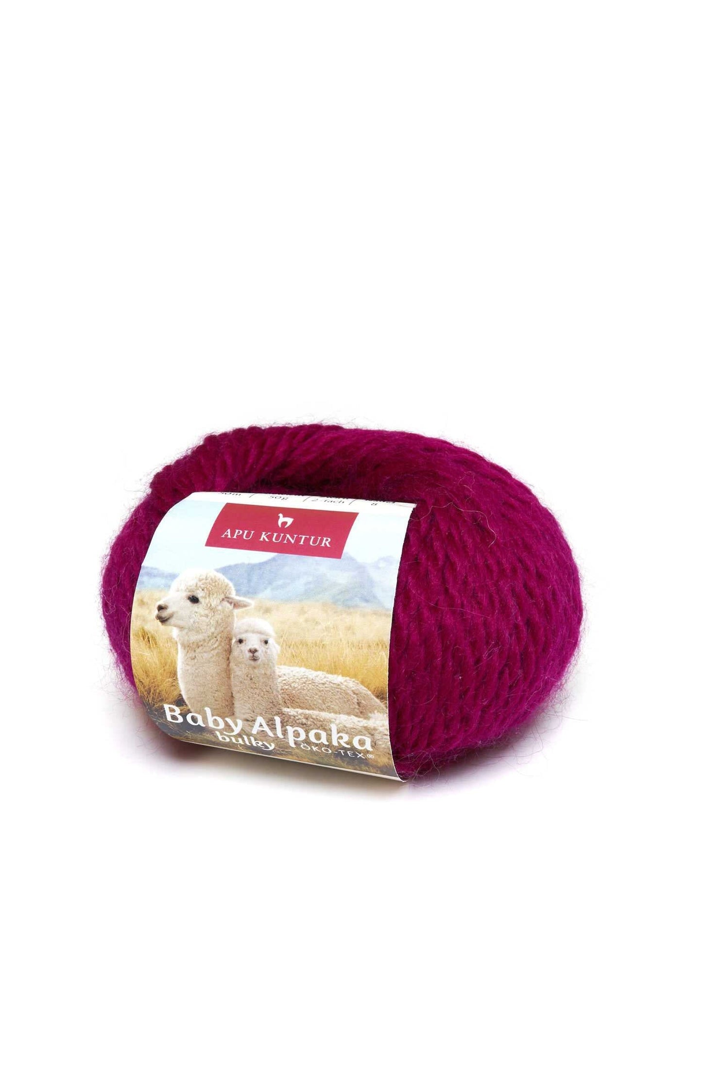 Alpaka Wolle BULKY 50g 50m Nadel 8 Strick-Häkel-Garn Strickwolle 16 Fuchsie