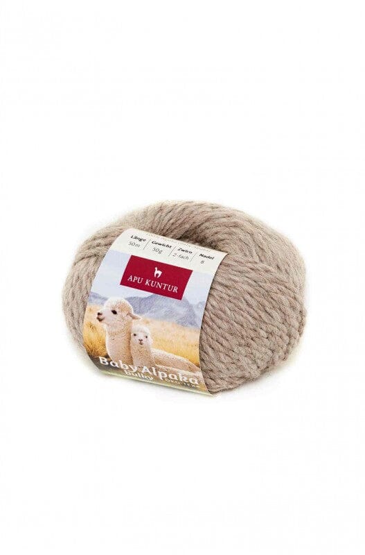Alpaka Wolle BULKY 50g 50m Nadel 8 Strick-Häkel-Garn Strickwolle N-115 Sand Natur