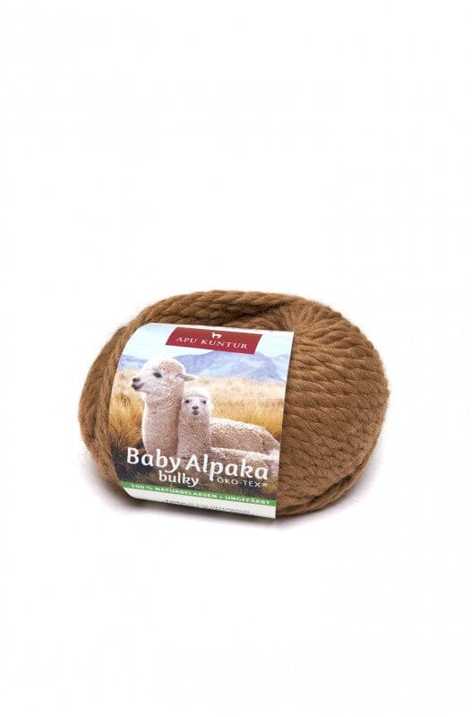 Alpaka Wolle BULKY 50g 50m Nadel 8 Strick-Häkel-Garn Strickwolle N-120 Hellbraun