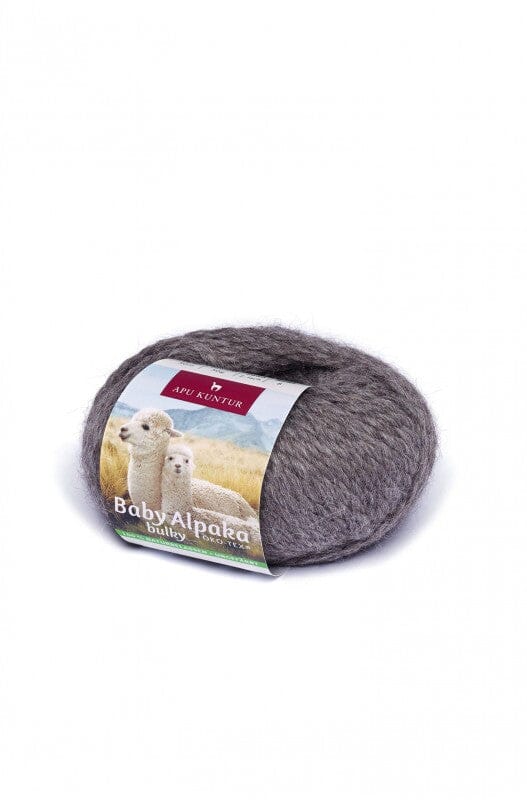 Alpaka Wolle BULKY 50g 50m Nadel 8 Strick-Häkel-Garn Strickwolle N-170 Dunkelgrau