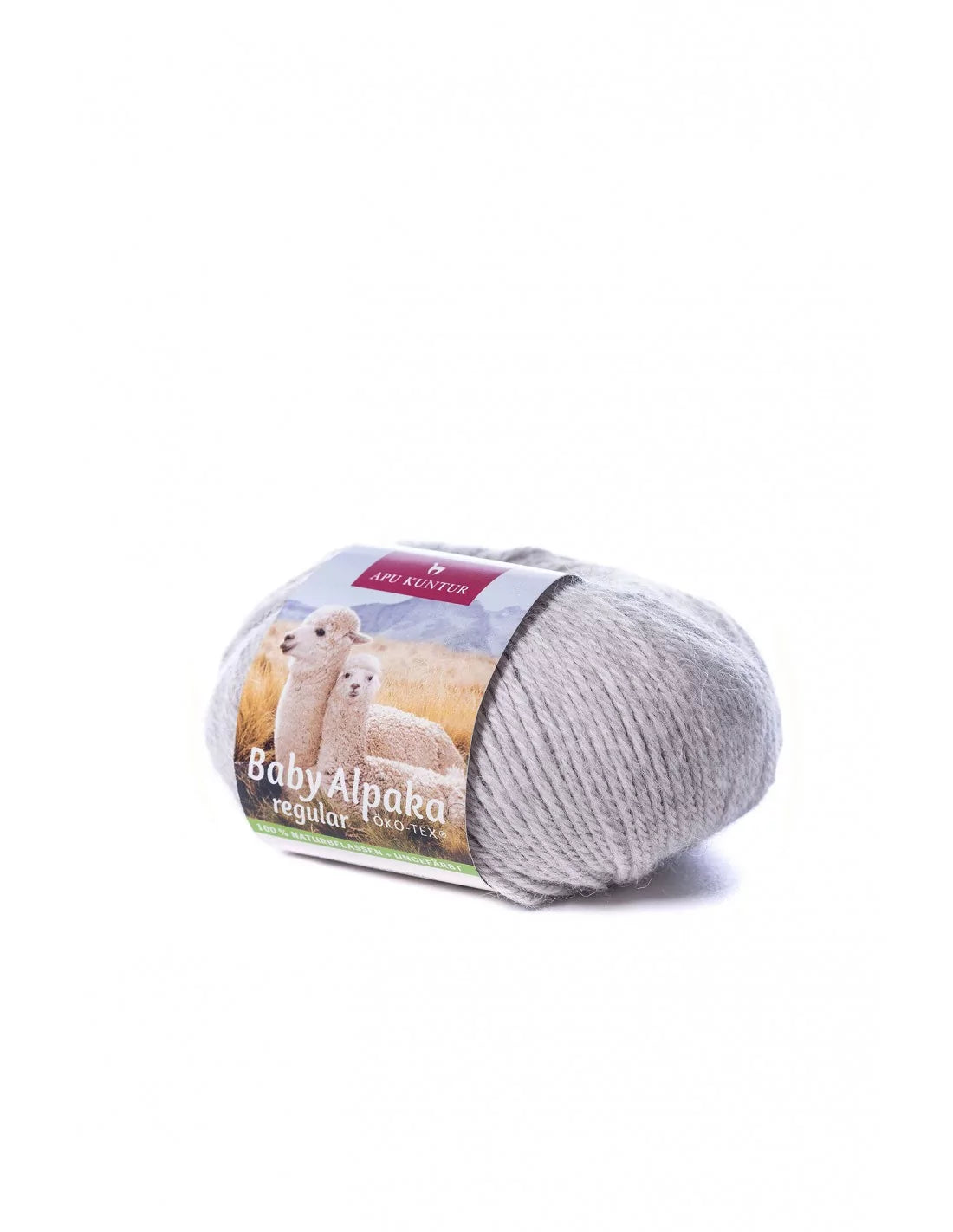 Alpakawolle REGULAR 50g 100m Nadel 4-4,5 Strick-Häkel-Garn Strickwolle N-150 Hellgrau