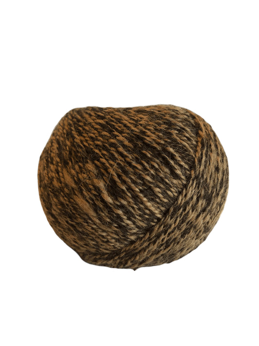 Alpakawolle vom Oberlausitzer Alpakaland Strickwolle Hellbraun-Dunkelbraun-Meliert
