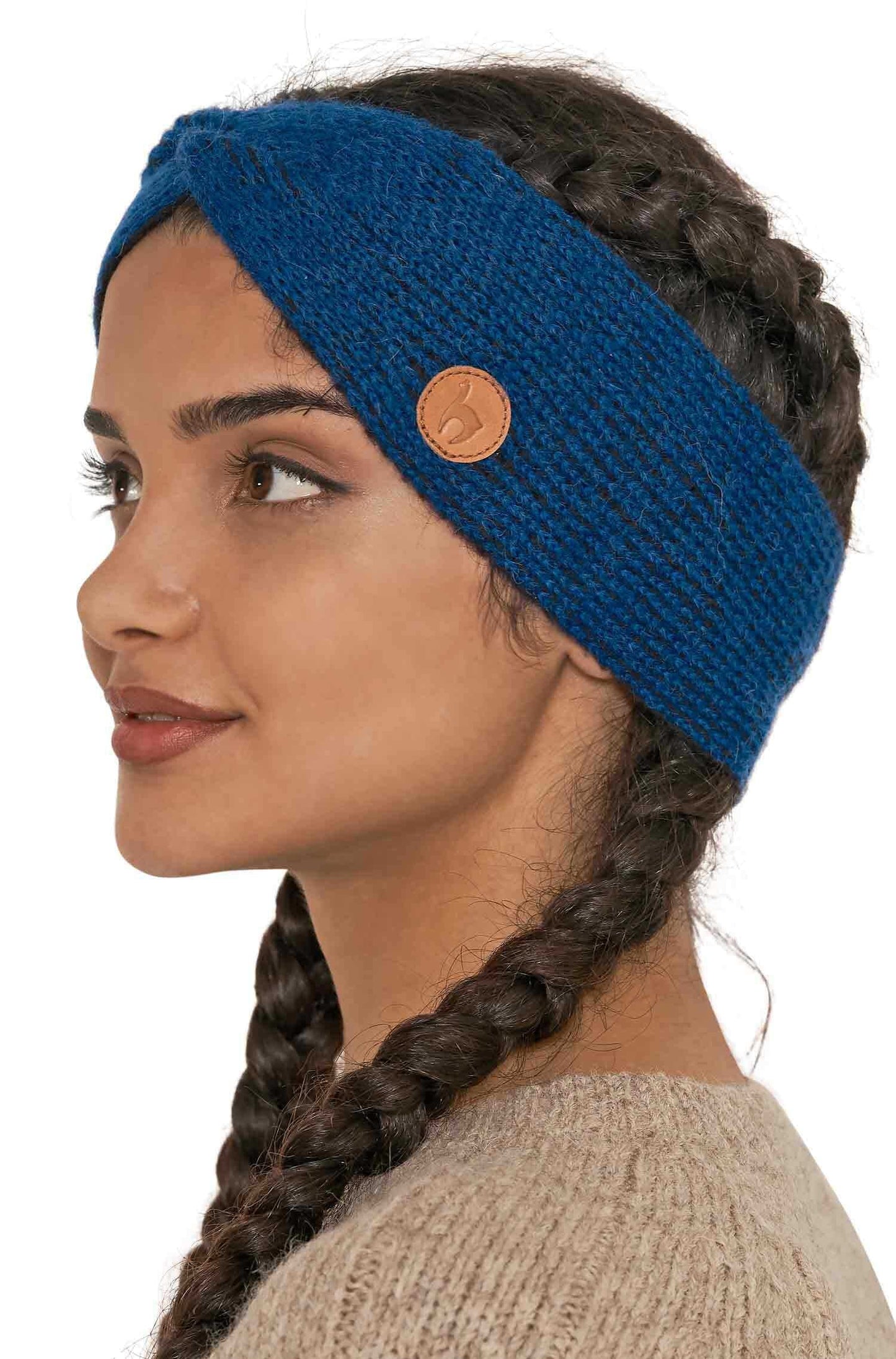Stirnband MARINO mit Twist Stirnband Blau-Schwarz
