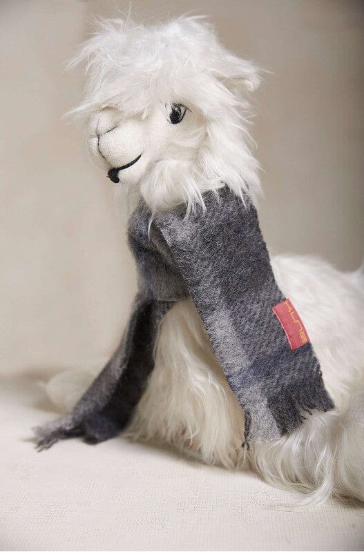 Suri Fellalpaka LAYKA Kuschel Tier mit Baby Alpaca Webschal Deko-Artikel Stofftier ecru-XXEBLAN