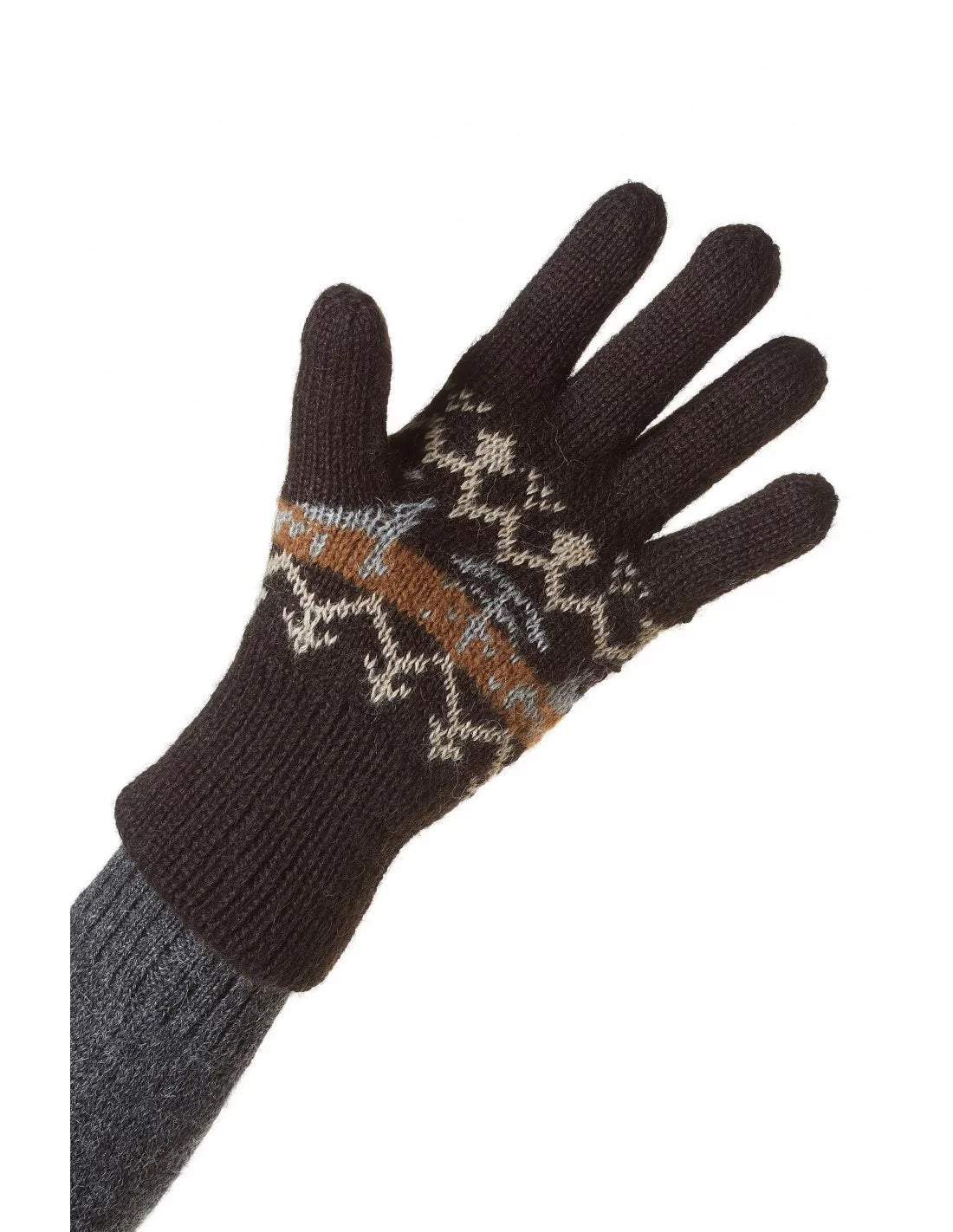 Wendbare Fingerhandschuhe NATURA Handschuh Natur-Schwarz S
