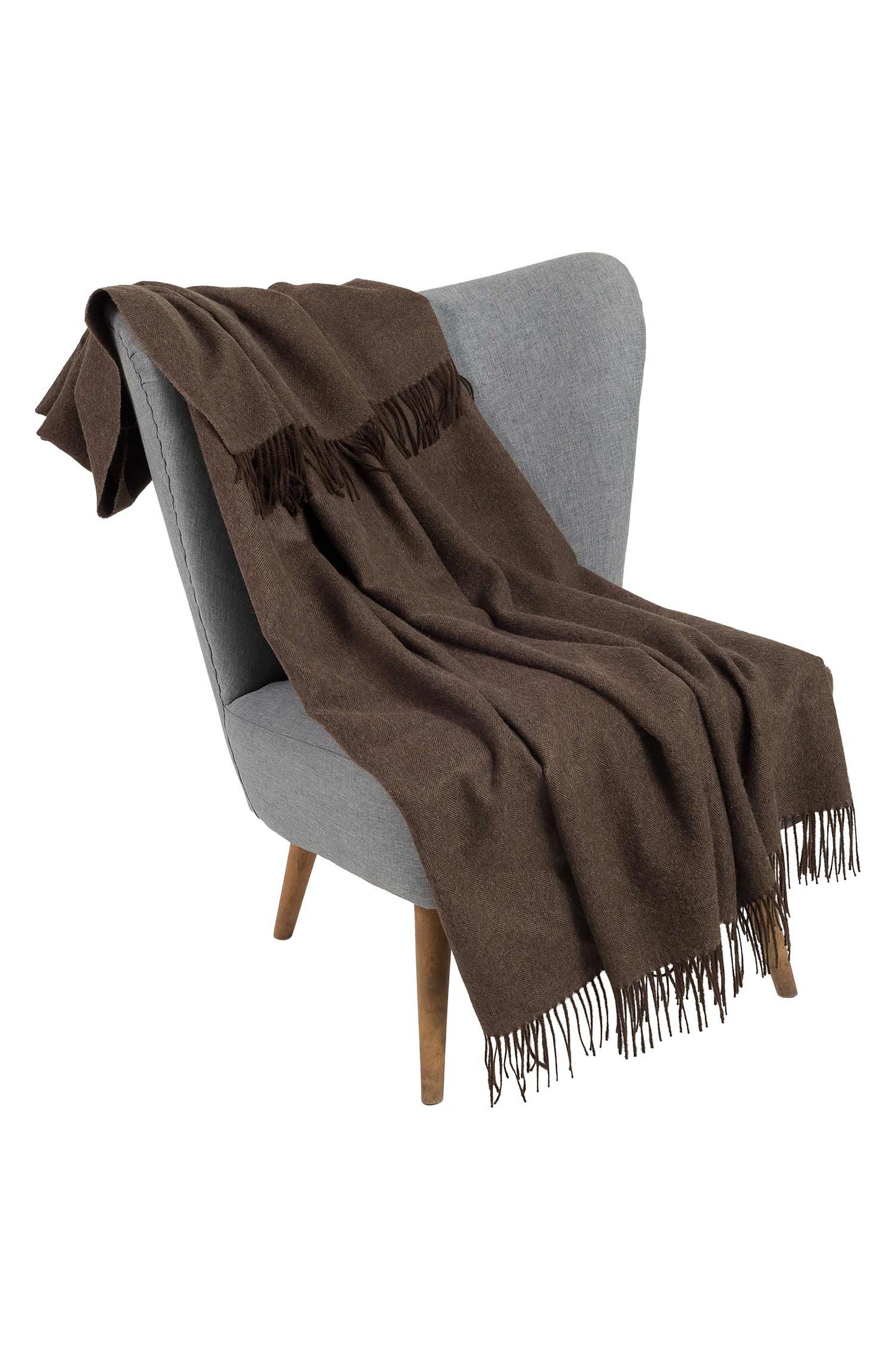 Alpaka Tagesdecke 'Fischgrat' aus 100% Baby Alpaka