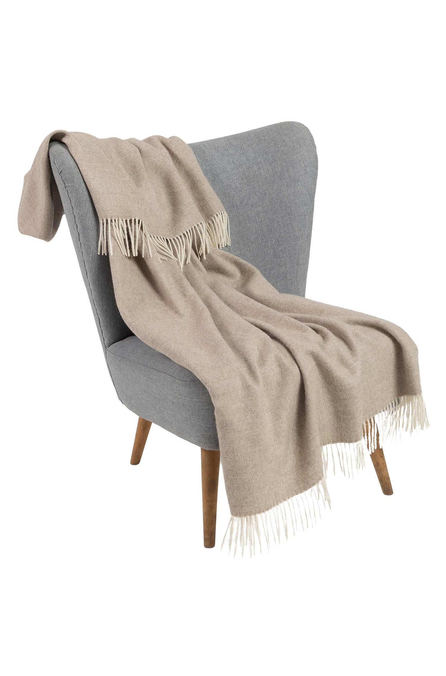 Alpaka Tagesdecke 'Fischgrat' aus 100% Baby Alpaka