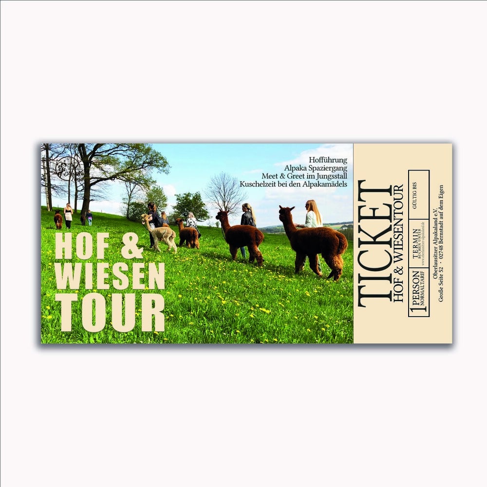 Tickets für eine Hof- & Wiesentour inkl. Alpaka-Wanderung