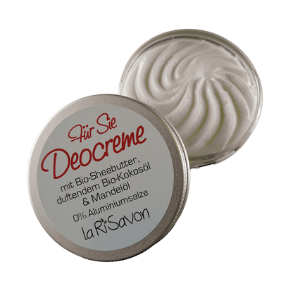 Deodorant cream with organic shea butter, fragrant organic coconut oil &amp; almond oil, 0% aluminum