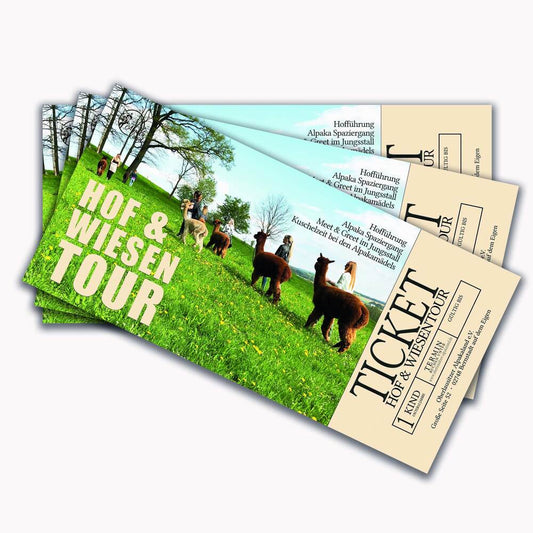 Tickets für eine Hof- & Wiesentour inkl. Alpaka-Wanderung