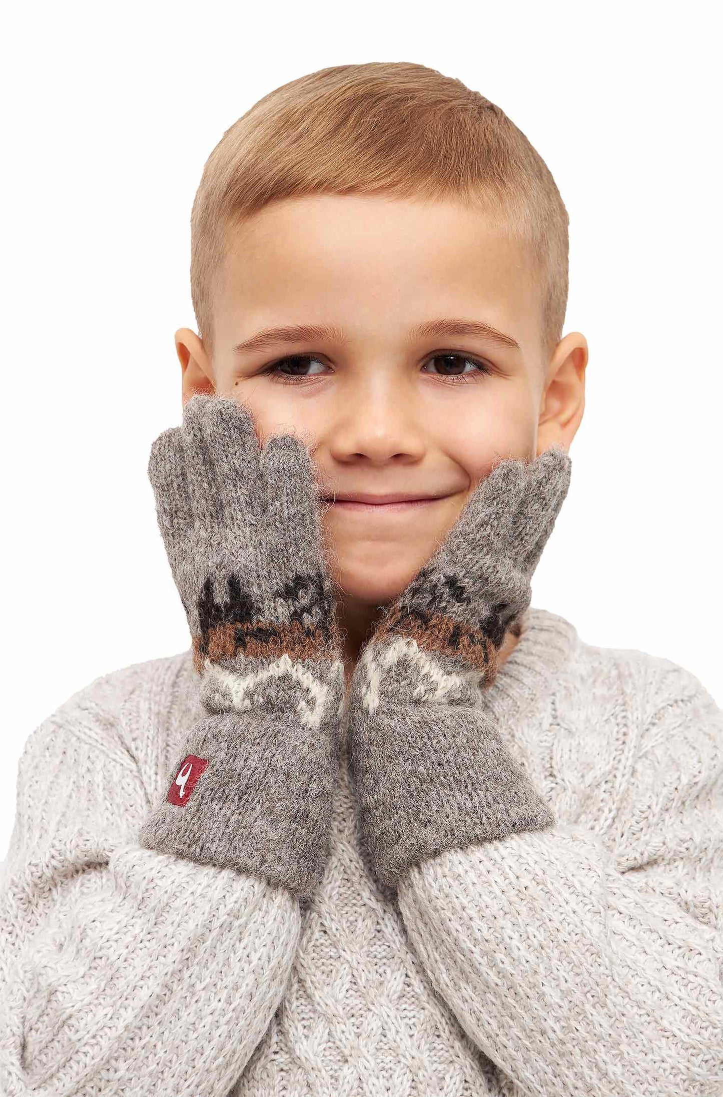 Alpaka Finger-Handschuhe NATURA (4-12 Jahre) Kinderhandschuhe 