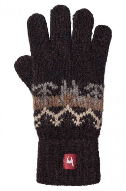 Alpaka Finger-Handschuhe NATURA (4-12 Jahre) Kinderhandschuhe 4-6 Jahre Natur-Schwarz 