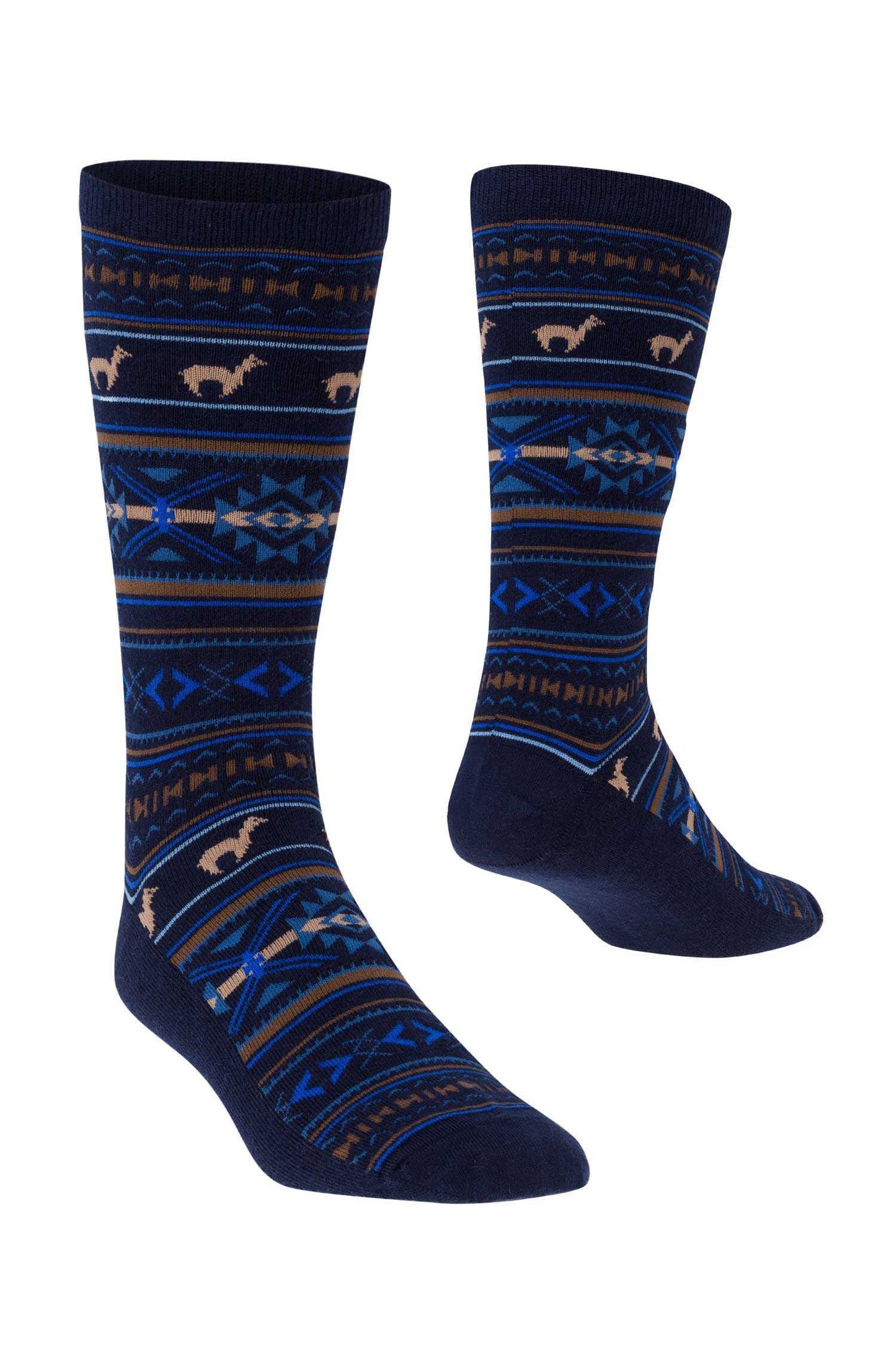 Alpaka Premium Socken JACQUARD Marine-Royal 36-38 