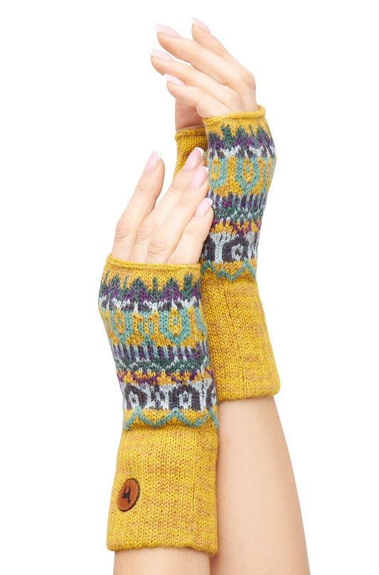 Alpaka Pulswärmer 'Colores Anden' mit Daumenloch