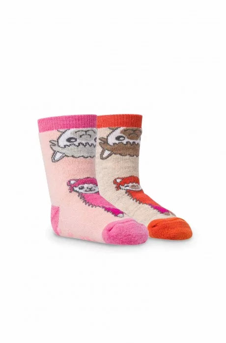 Alpaka Socken für Babys und Kinder mit ABS (bunte Motive) Kindersocken 