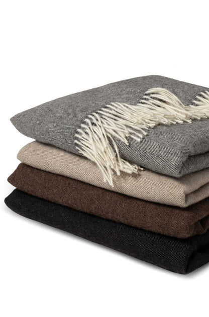 Alpaka Tagesdecke 'Fischgrat' aus 100% Baby Alpaka