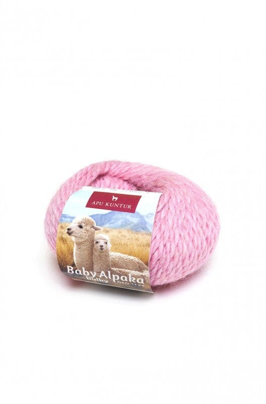 Alpaka Wolle BULKY 50g 50m Nadel 8 Strick-Häkel-Garn Strickwolle 34 Rosa-Melange 