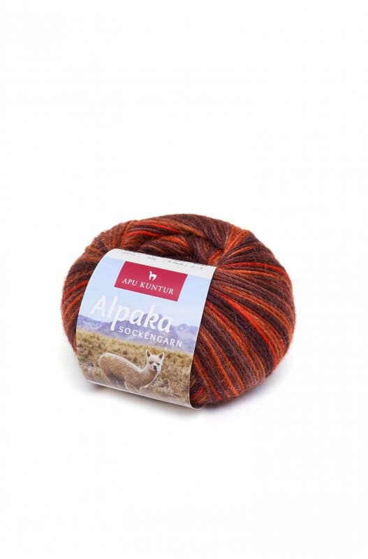 Alpaka Wolle SOCKENGARN 50g 100m Nadel 2,5 Strick-Häkel-Garn Strickwolle 22 Kupfer-Orange 