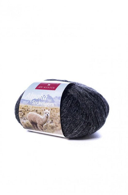 Alpaka Wolle SOCKENGARN 50g 100m Nadel 2,5 Strick-Häkel-Garn Strickwolle Mittelgrau 