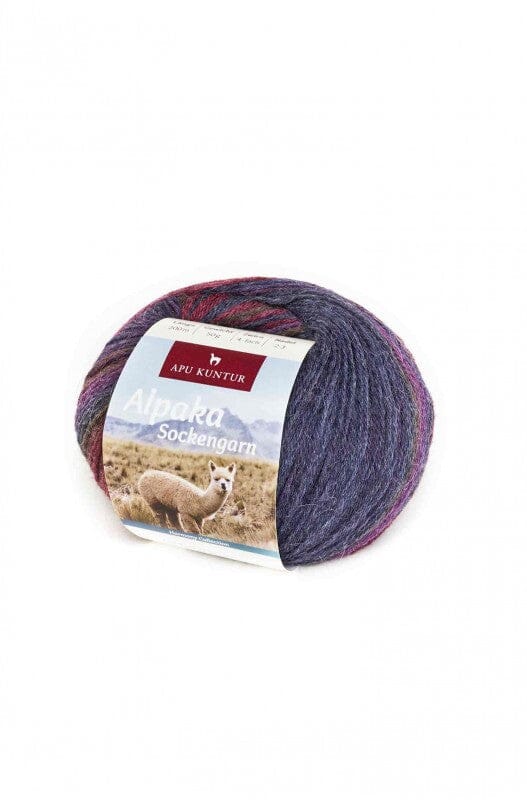 Alpaka Wolle SOCKENGARN 50g 100m Nadel 2,5 Strick-Häkel-Garn Strickwolle Pflaume-Blau 