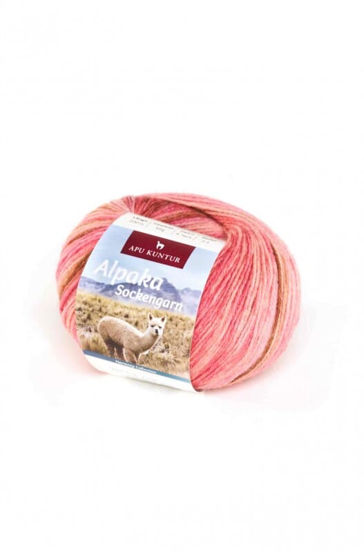 Alpaka Wolle SOCKENGARN 50g 100m Nadel 2,5 Strick-Häkel-Garn Strickwolle Rosa-Koralle 