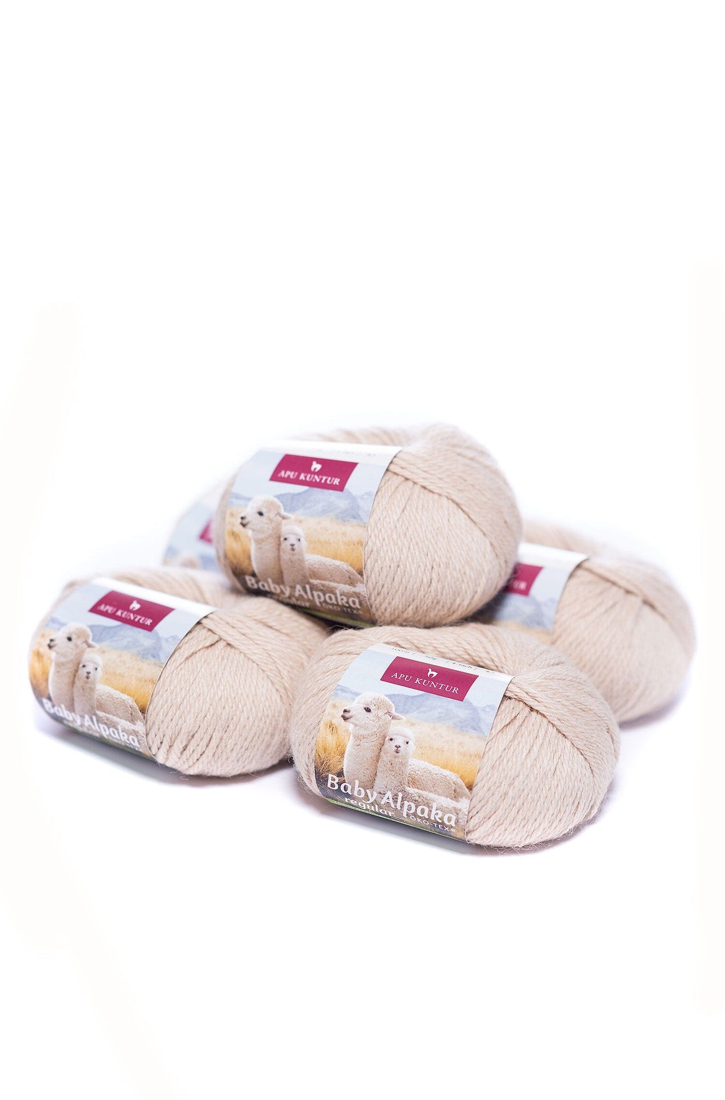 Alpakawolle REGULAR 50g 100m Nadel 4-4,5 Strick-Häkel-Garn Strickwolle N-110 Beige 