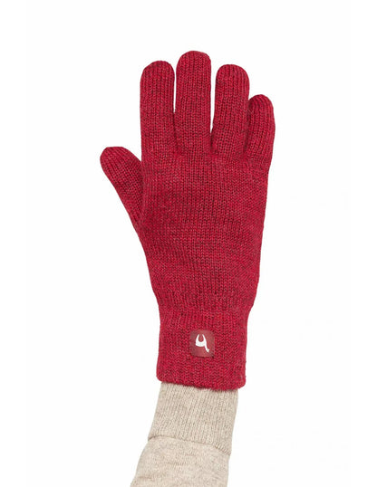 Fingerhandschuhe UNI GEFÜTTERT Handschuh Rot-Meliert XS 