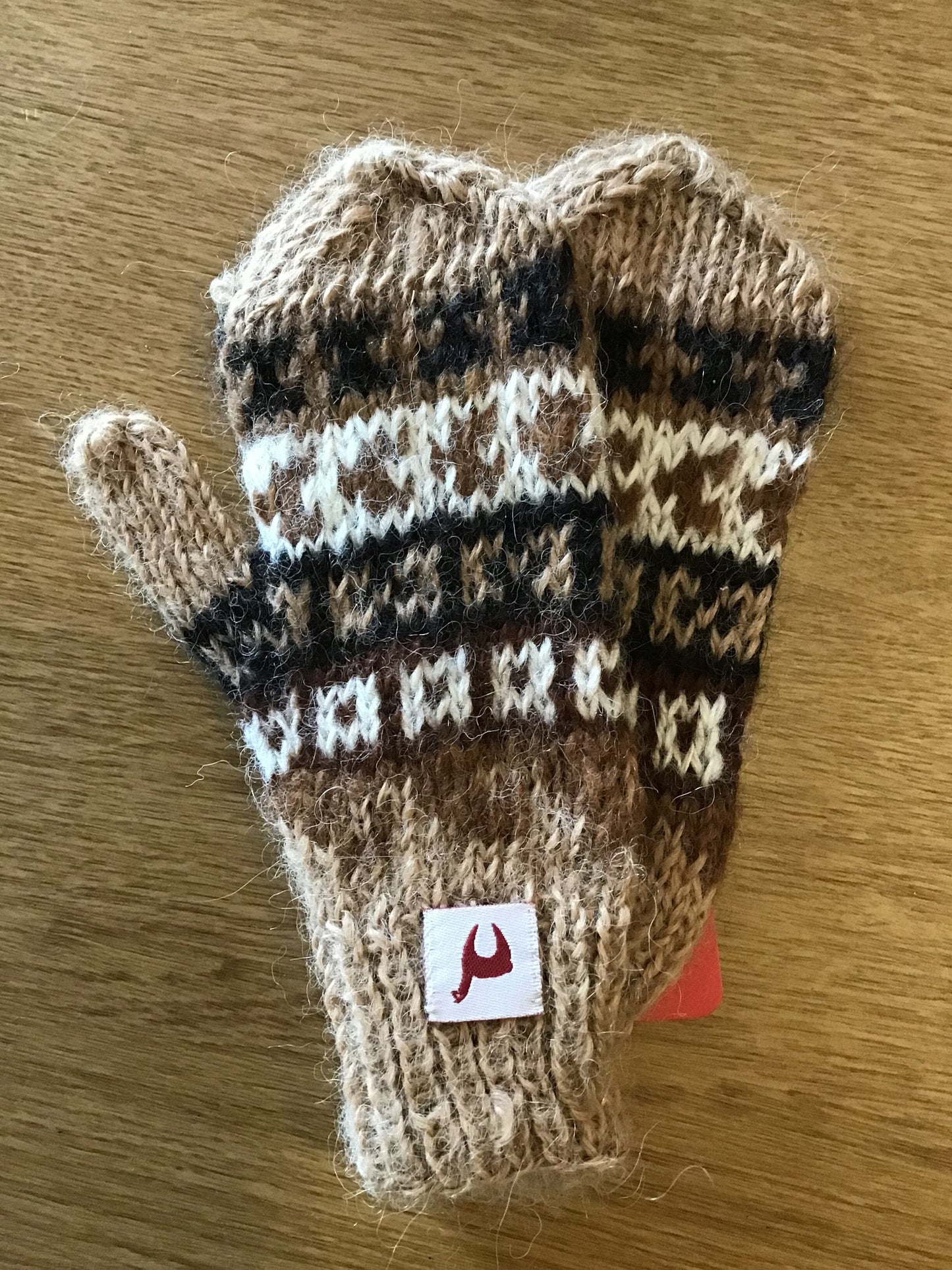 gestrickte Baby- und Kinderhandschuhe aus 100% Alpakawolle Kinderhandschuhe Braun 