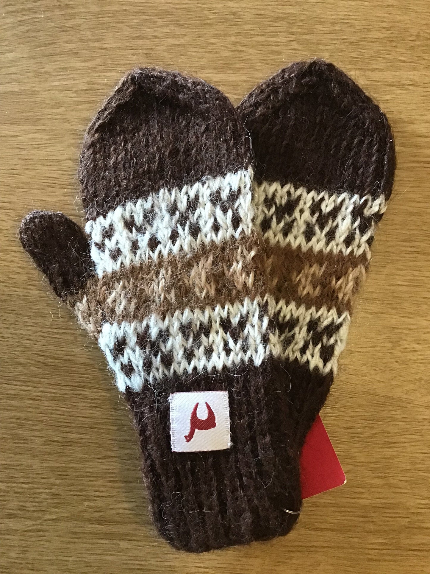 gestrickte Baby- und Kinderhandschuhe aus 100% Alpakawolle Kinderhandschuhe Dunkelbraun 