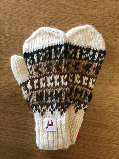 gestrickte Baby- und Kinderhandschuhe aus 100% Alpakawolle Kinderhandschuhe Weiß 